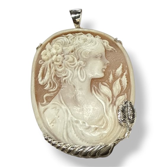 Pendant Mandile 1922 Woman Cammei  in Silver Conchiglia 2MCICM234.2 - 2MCICM234.2